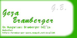 geza bramberger business card